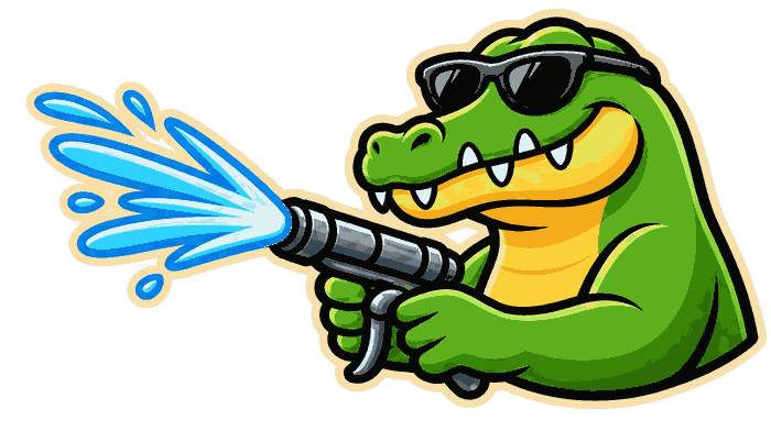 Desert Gator with a pressure washer
