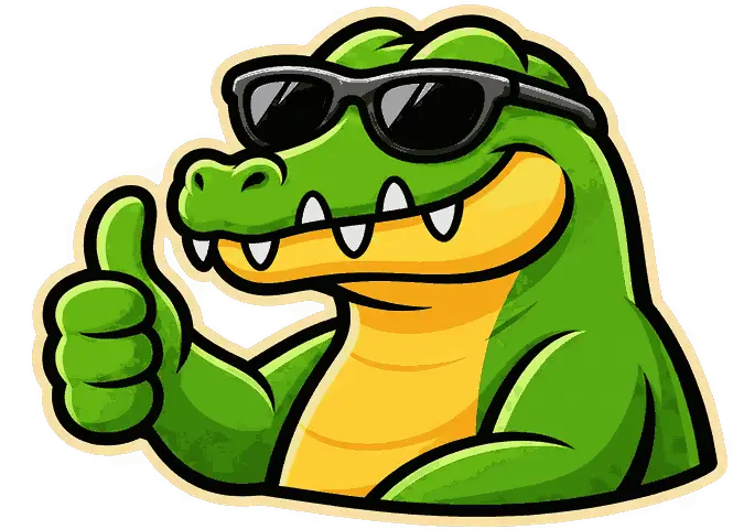Desert Gator giving a thumbs up