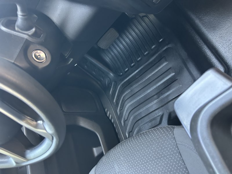 Detailed pickup truck door handle and side exterior detail
